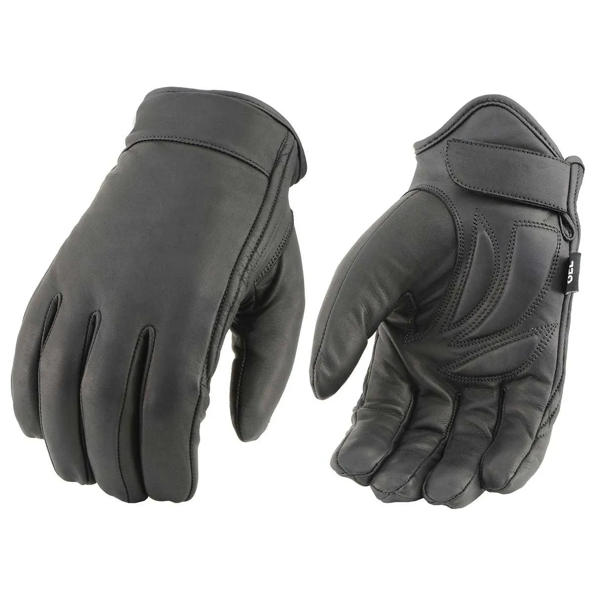 Milwaukee Leather MG7522 Men's Black Leather Waterproof Cruiser Motorcycle Hand Gloves W/Gel Padded Palm