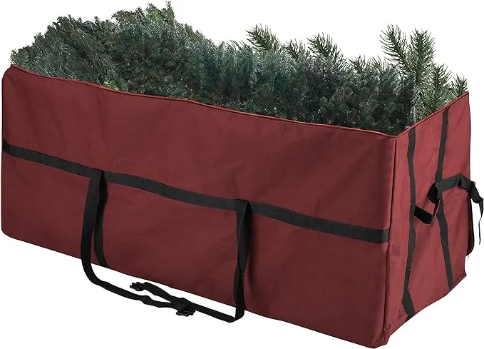 Elf Stor Heavy Duty Canvas Christmas Tree Storage Bag with Straps, fits up to 7.5 ft Tree, Green