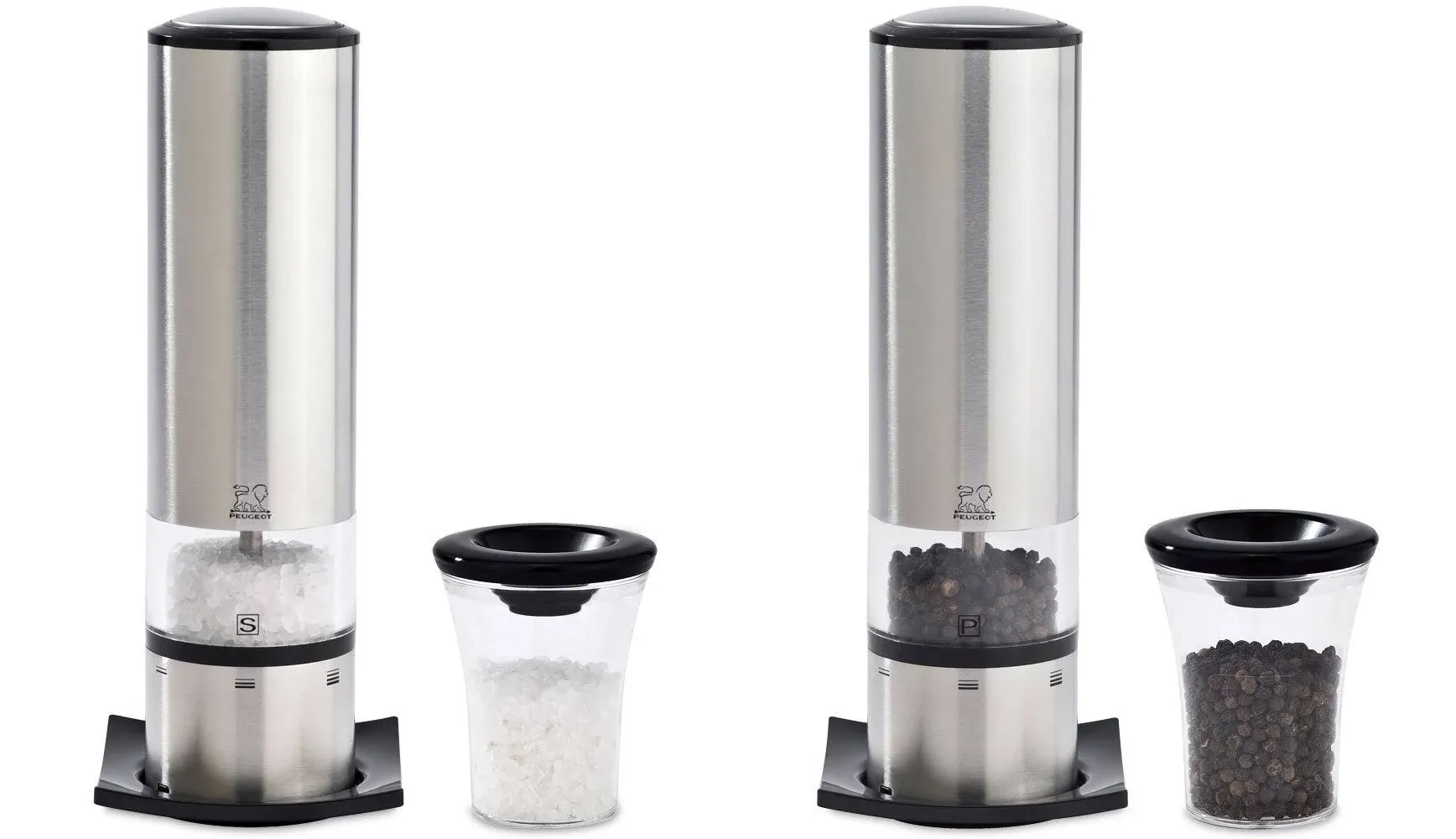 Peugeot Electric Salt & Pepper Mill Set - Stainless (Elis U'select Stainless Steel)