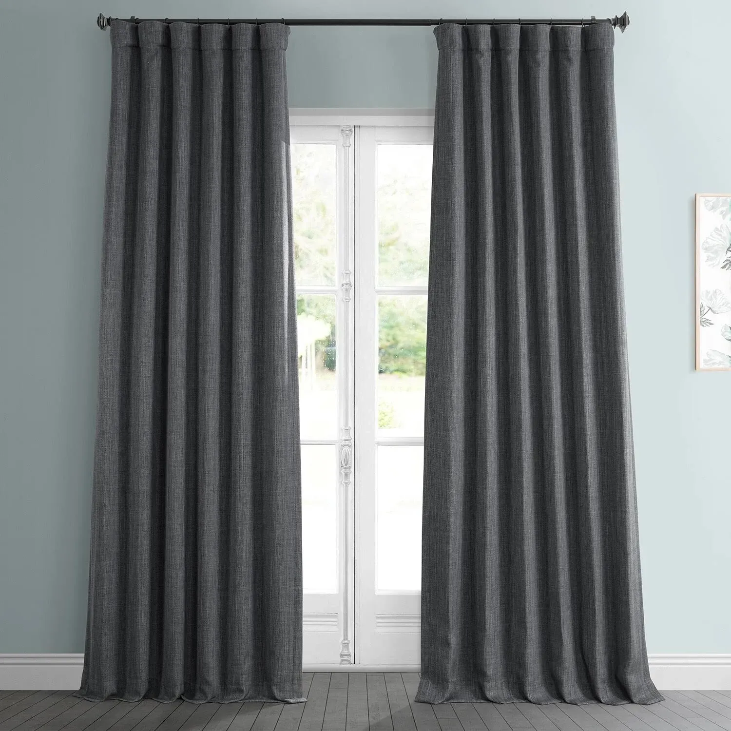 HPD Half Price Drapes Faux Linen Room Darkening Curtains - 96 Inches Long Luxury Linen Curtains for Bedroom & Living Room (1 Panel), 50W X 96L, Birch