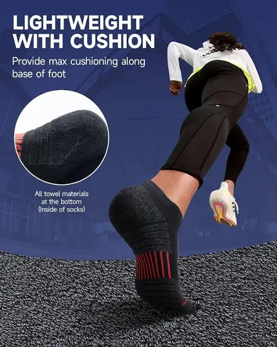 Running Athletic Socks Coolmax Moisture Wicking Compression Cushioned Mens Women