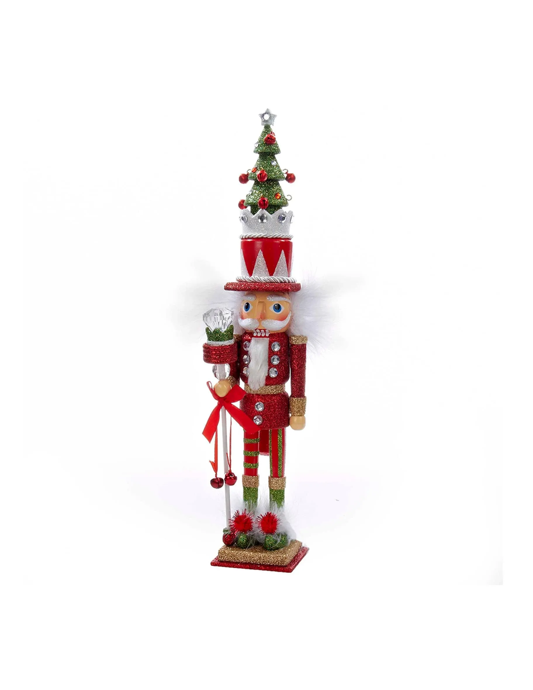 Kurt Adler Hollywood Nutcracker - Red and Green Tree Nutcracker 15&#034; HA0220