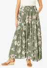 Woman Within Women's Plus Size Pull-On Elastic Waist Soft Maxi Skirt