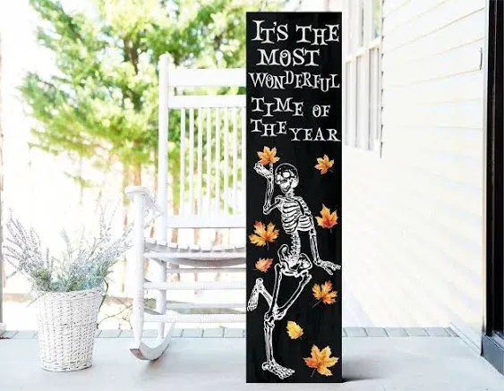 Halloween Porch Sign Boo Sign For Front Porch Scary Wooden Vertical Welcome Sign Yard Standing For Patio Front Door Porch Celebrate Holiday Home Party Wall Yard Home Decor Indoor Outdoor 47.2" X 7.8