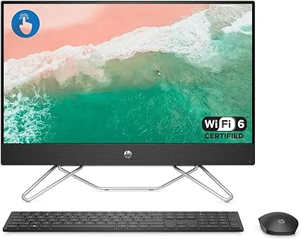 HP 23.8" FHD Touchscreen All-in-One, Intel Pentium Silver J5040, 32GB RAM, 1TB SSD, IR Webcam, Wi-Fi 6, HDMI, RJ-45, Windows 11 Home, Wireless Keyboard Mouse, Black