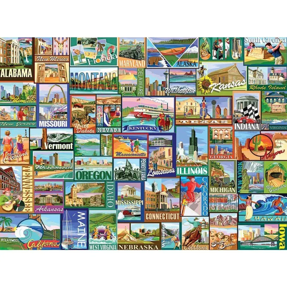 White Mountain Puzzles America - 1000 Piece Jigsaw Puzzle