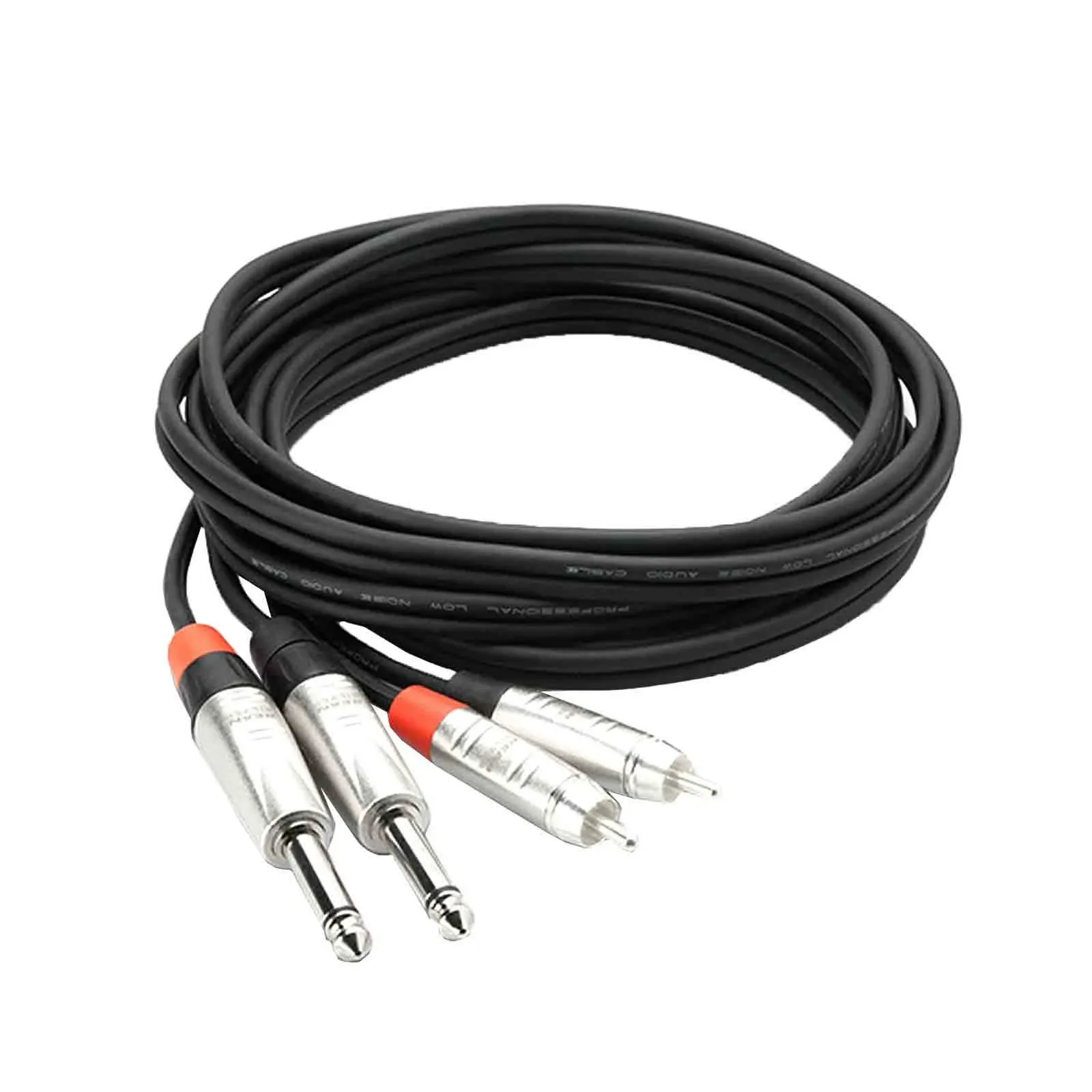 Hosa Technology HPR-003X2 Dual 1/4&#034; TS Male to Dual RCA Male Stereo Audio Cable