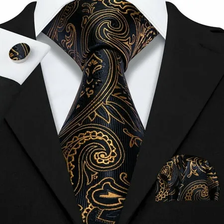 Barry Wang Men's Paisley Silk Necktie Set