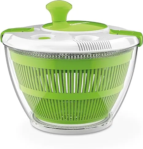 Cuisinart Large Spin Stop Salad Spinner- Wash, Spin & Dry Salad Greens, Fruits & Vegetables, 5qt, CTG-00-SAS1