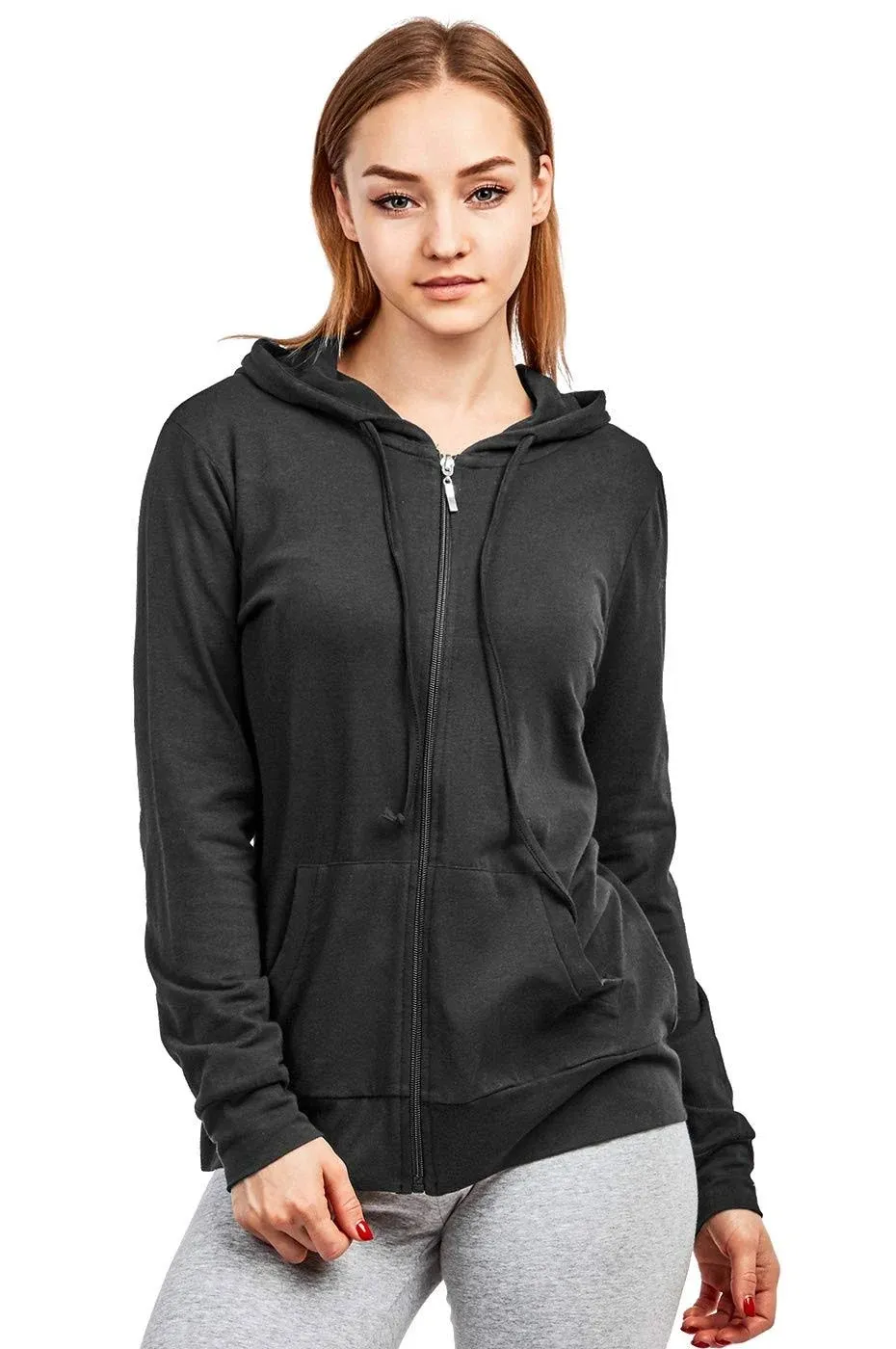 Cottonbell Ladies Thin Zip-Up Hoodie Jacket