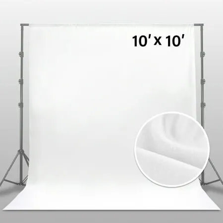 Photo Backdrop Curtains, White Backdrop for Photoshoot, HEMMOTOP 5x6.5 ft White Photography Seamless Backdrops Background for Easter, Birthday Party, Pictures, Photos, Projector (Backdrop only)