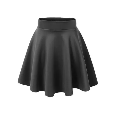 MBJ WB669 Womens Basic Versatile Strechy Flare Skater Skirt S CHARCOAL