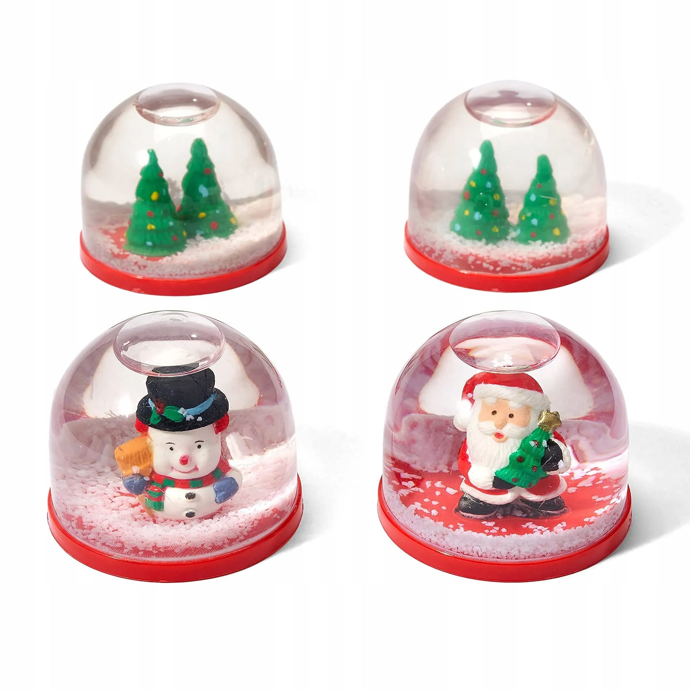 THE TWIDDLERS 4 Mini Christmas Winter Snow Globes for Kids - Gift, Decoration, Xmas Stocking Stuffers, Giveaways