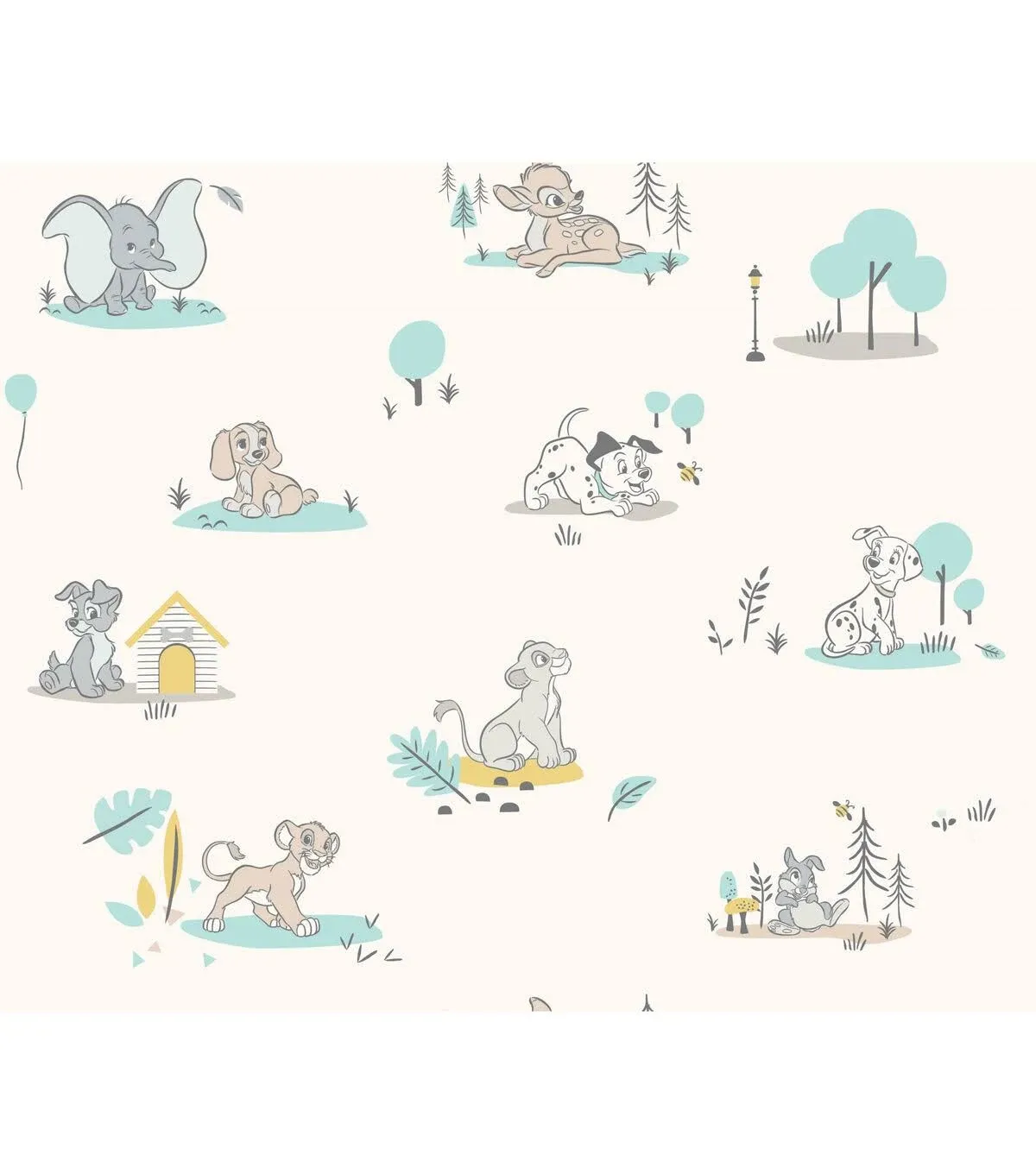 Disney Baby Animals Peel & Stick Wallpaper - Contemporary - Kids Wall Decor - by York Wallcoverings Inc | Houzz