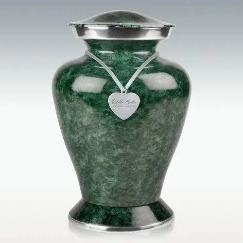 Perfect Memorials Custom Engraved Green Forest Cremation Urn