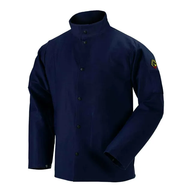 Black Stallion FN9-42C-XL 9 oz. Navy Flame Resistant Cotton 42 Inch Shop Coat, Size X-Large