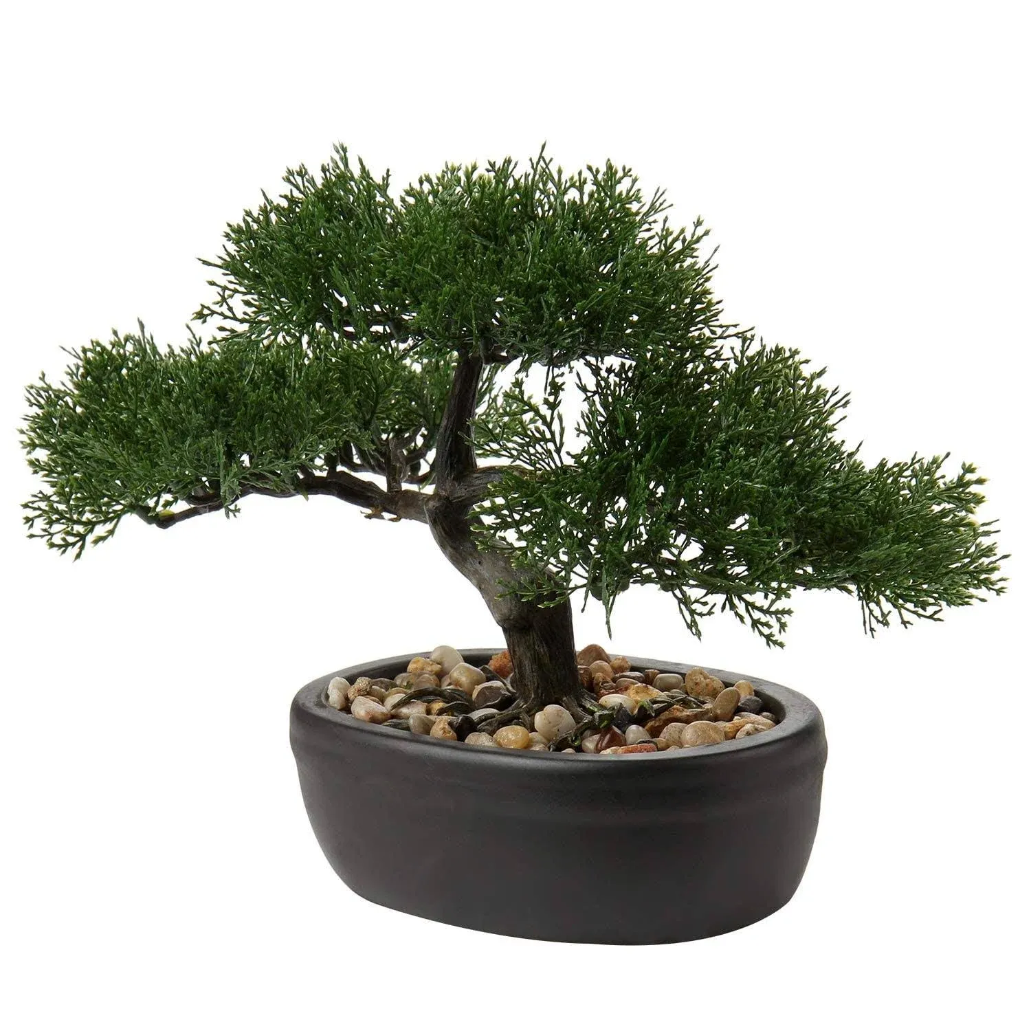 Briful Artificial Bonsai Tree Juniper Faux Plants Indoor Small Fake Plants Decor ...