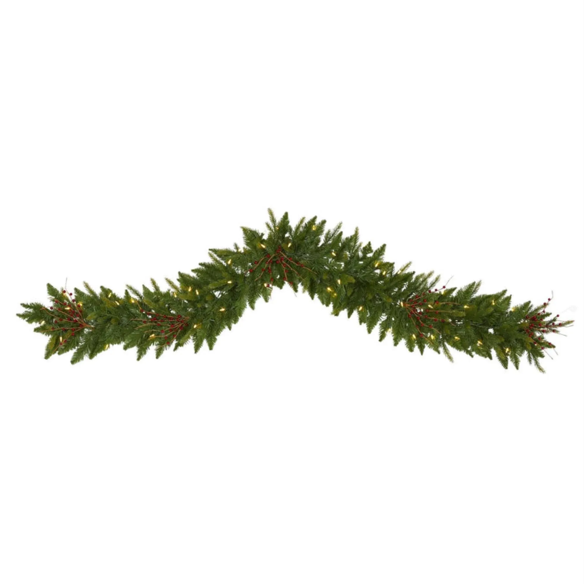 6ft. LED Christmas Pine & Berries Garland