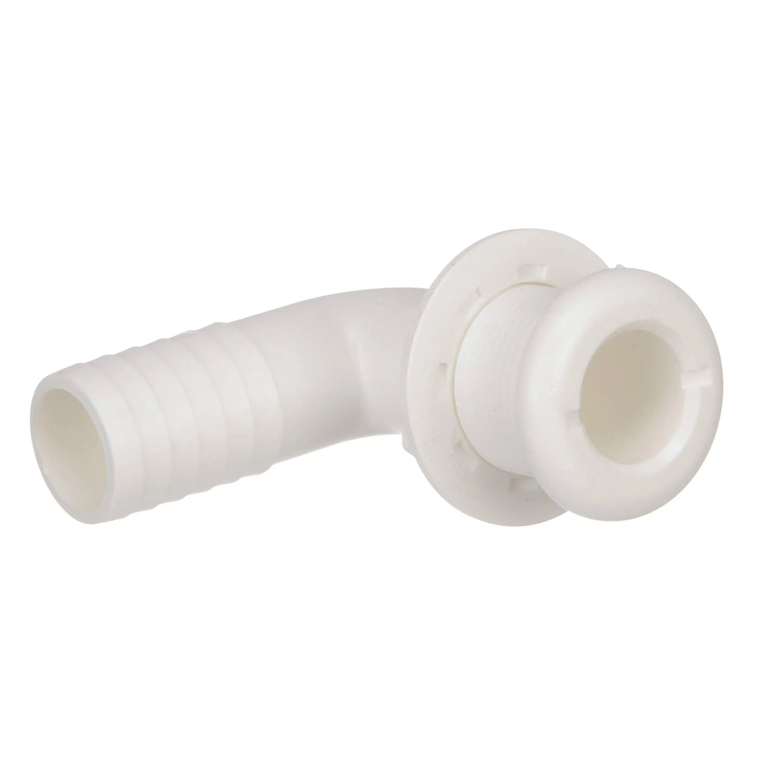 1-1/8 Inch One Nut Plastic 90 Degree Thru-Hull Bilge Pump Hose Fitting for Boats