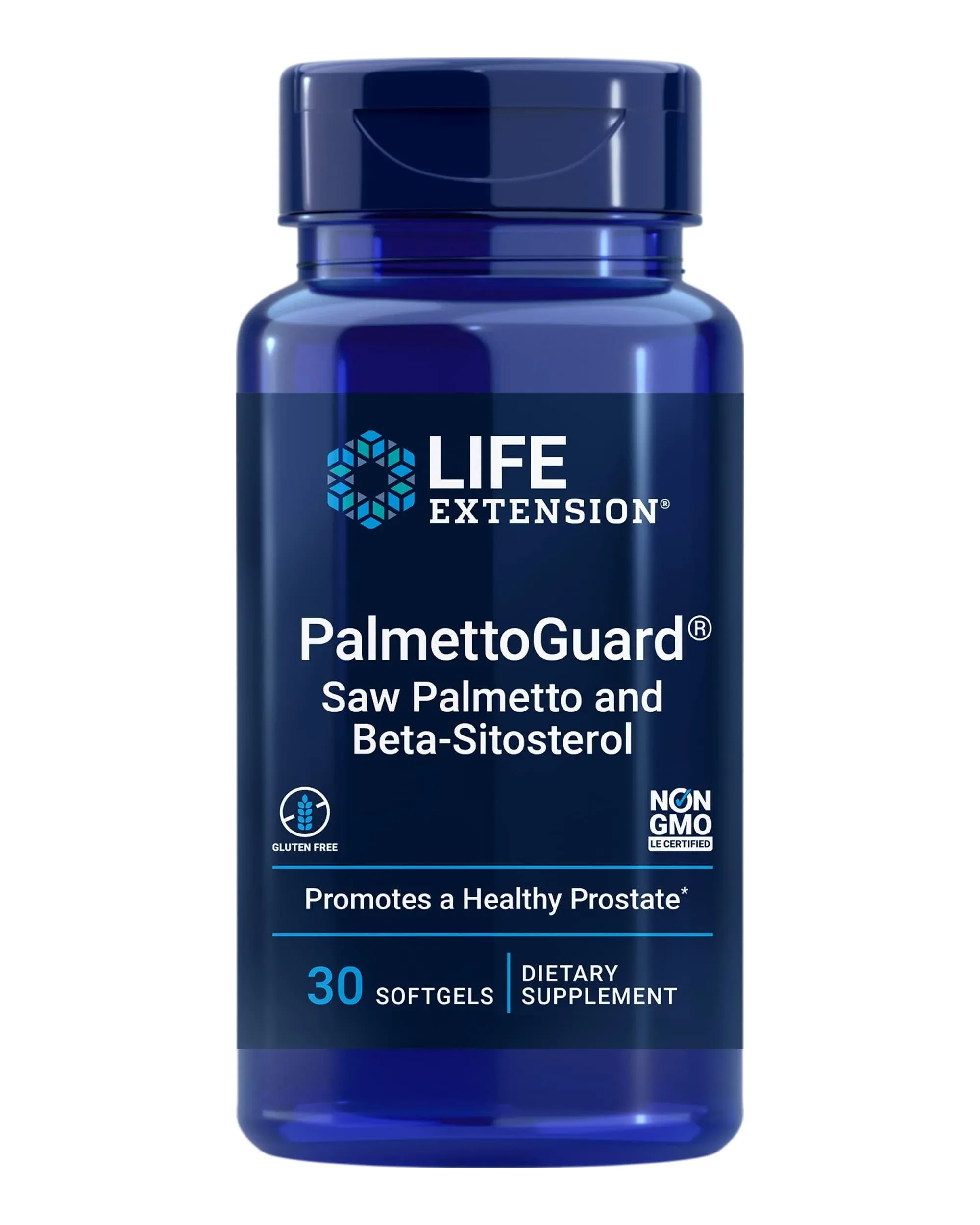 Life Extension PalmettoGuard Saw Palmetto & Beta-Sitosterol – Supports Healthy Prostate Function & Hormone Metabolism Health – Supplements for Men - Gluten-Free, Non-GMO – 30 softgelsLife Extension PalmettoGuard Saw Palmetto & Beta-Sitosterol – Supports 