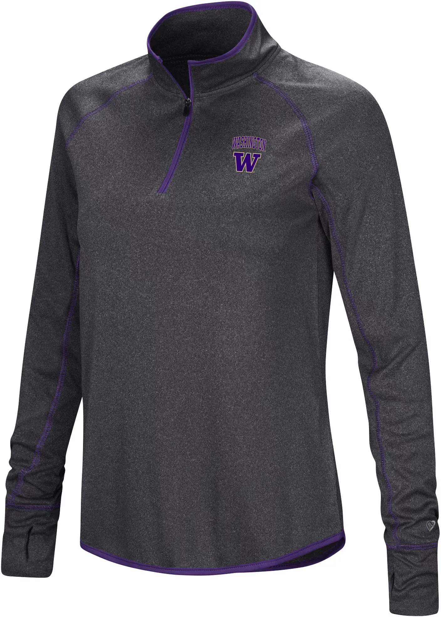 Colosseum Women's Washington Huskies Black 1/4 Zip Pullover, Large | Holiday Gift