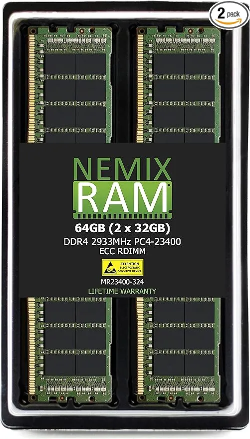 NEMIX RAM 192GB (6X32GB) DDR4 2933MHZ PC4-23400 2Rx4 1.2V 288-PIN ECC RDIMM Registered Server Memory KIT Compatible with Apple Mac Pro Rack 2020 MacPro 7,1