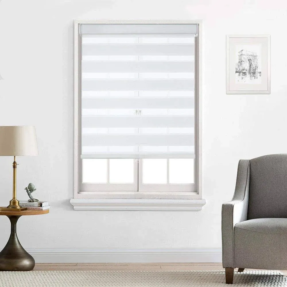 Cordless Zebra Shades, Free-Stop Light Filtering Zebra Roller Blinds for Bedroom ...