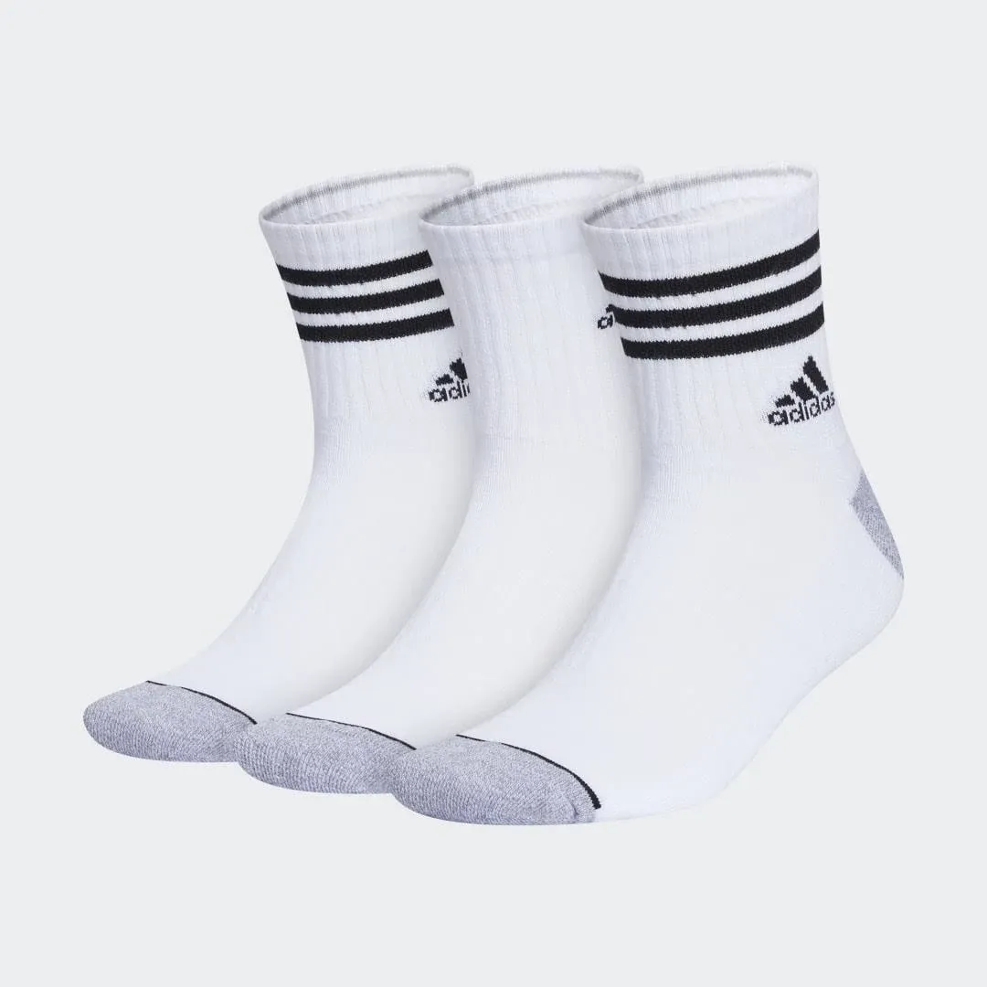 adidas Men's 3-Stripe High Quarter Socks with Arch Compression (3-Pair)