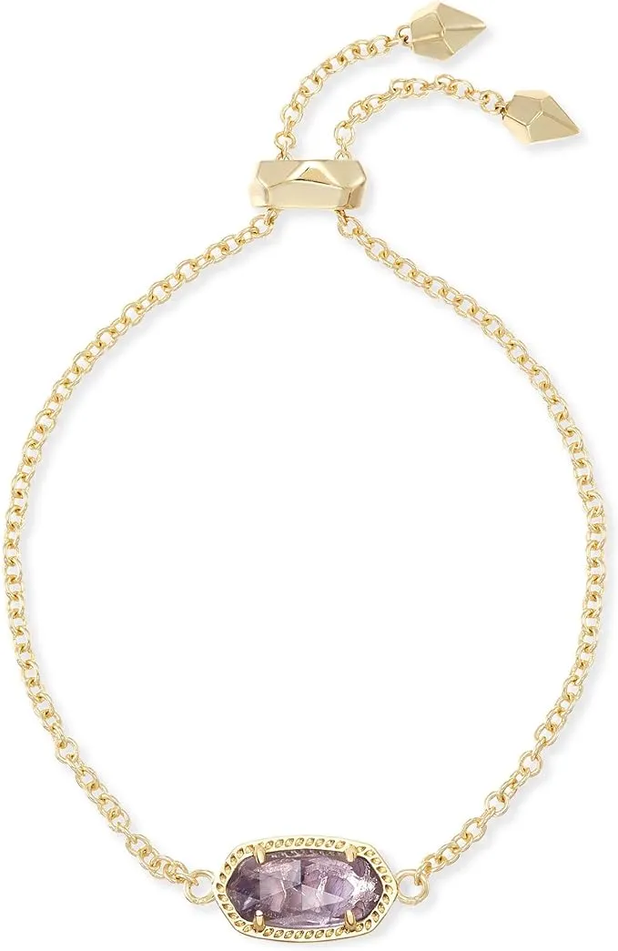 Kendra SCOTT- Elaina Silver Adjustable Chain Bracelet in Amethyst