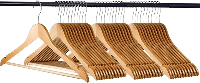 Natural Wood Solid Wood Clothes Hangers, Coat Hanger Wooden Hangers