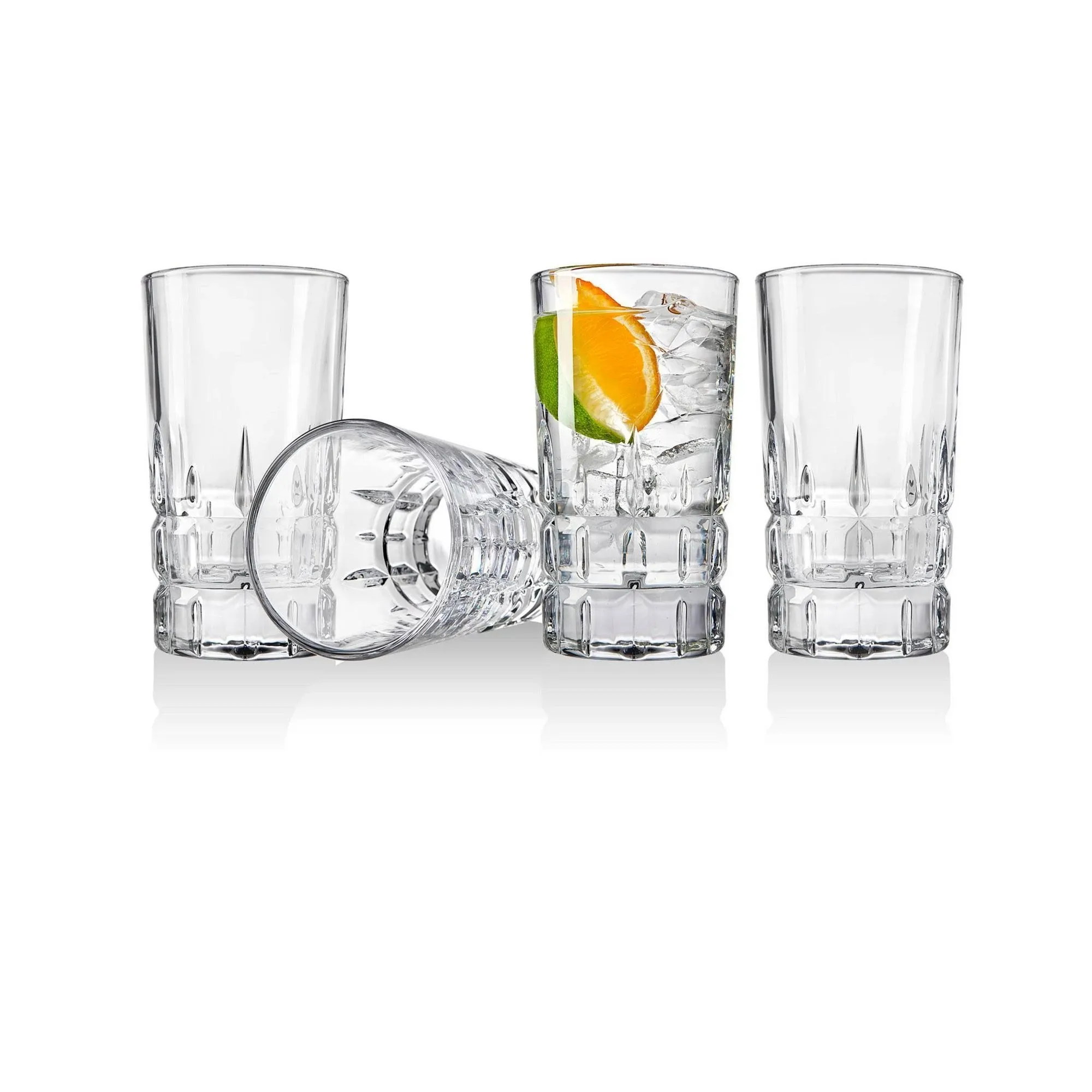 Godinger Crosby Square Set of 4 Highball Glasses 10oz