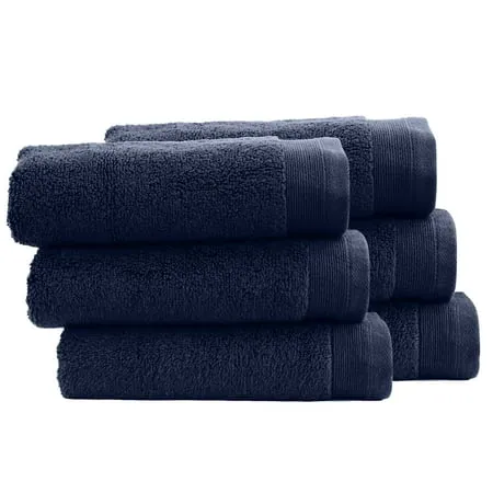 Super Soft Luxury Hand Towels - 6 Hand Towels Navy Blue 100% Cotton