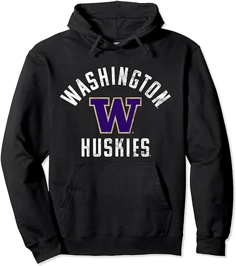 Colosseum Men's Washington Huskies Black 1/4 Pullover Shirt, Small