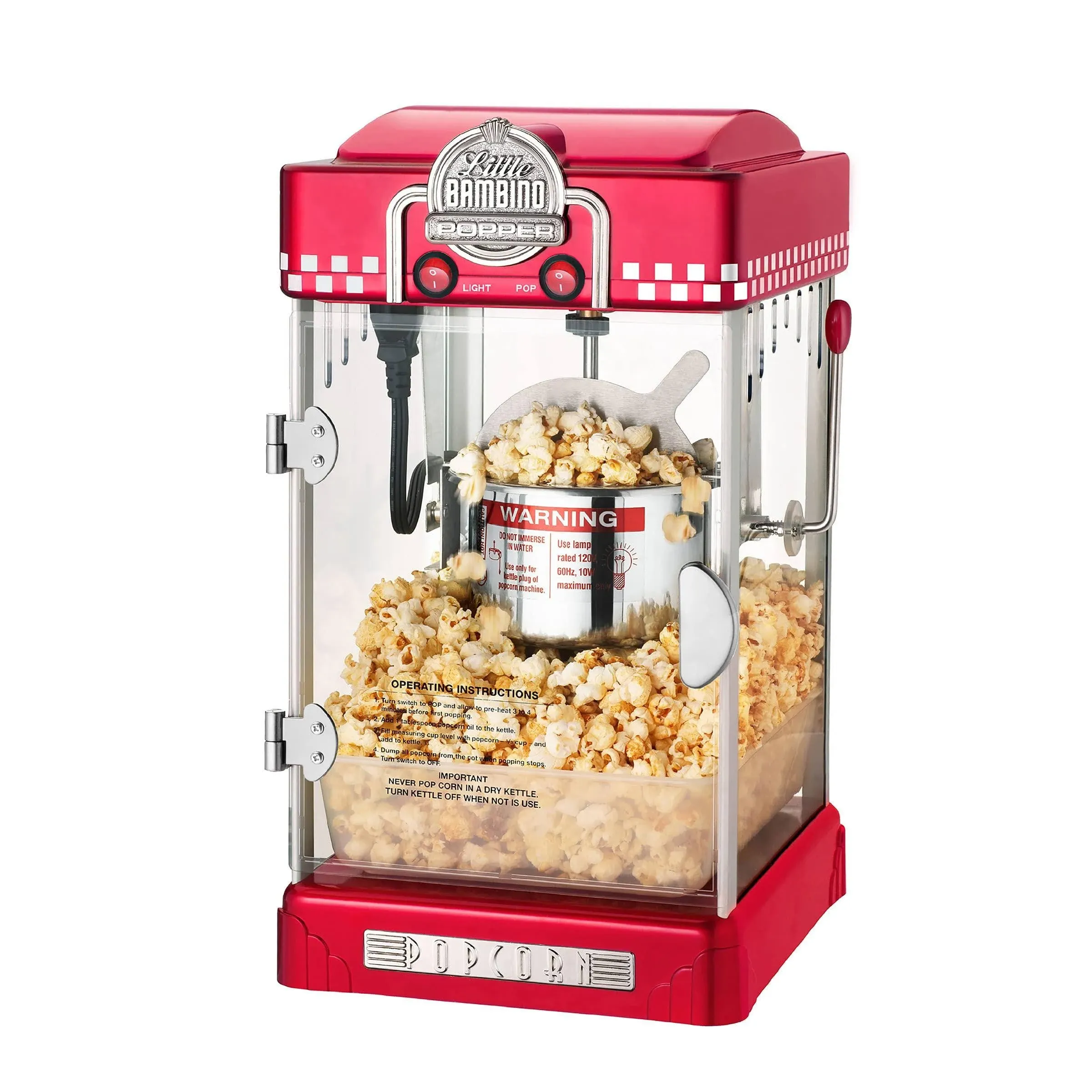 Great Northern Popco Little Bambino Popcorn Machine - Old Fashioned Popcorn Maker ...