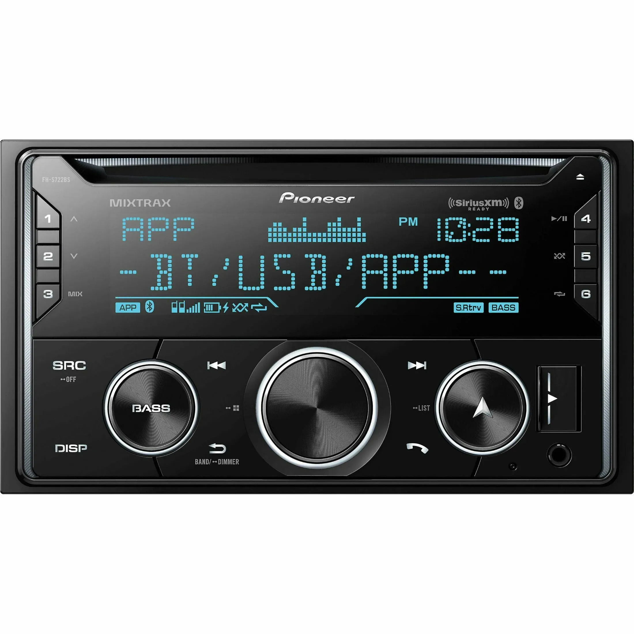 PIONEER FH-S722BS Double DIN CD Receiver with Built-In Bluetooth (Renewed)