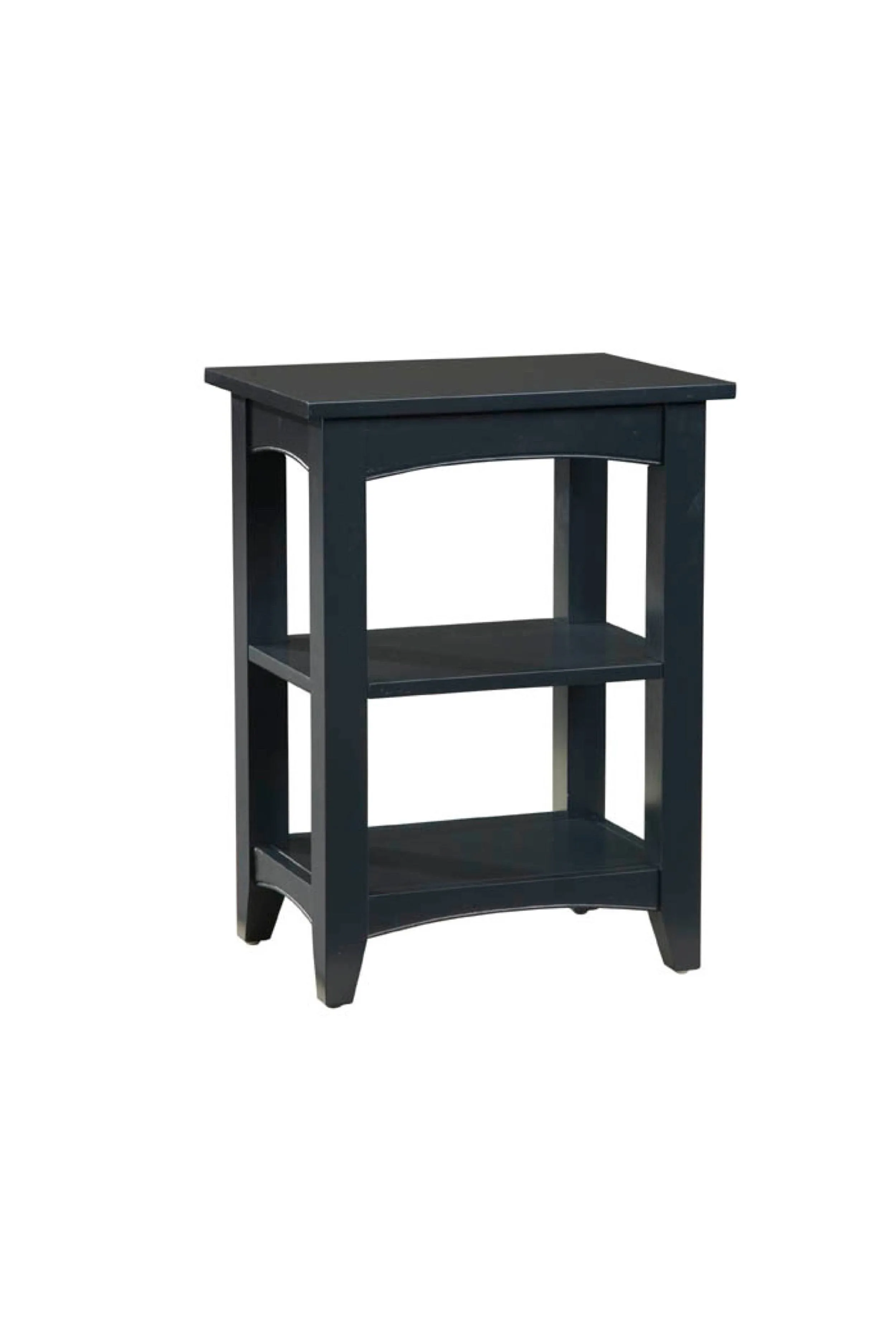 Alaterre Furniture Shaker Cottage End Table with 2 Shelves, Charcoal Gray