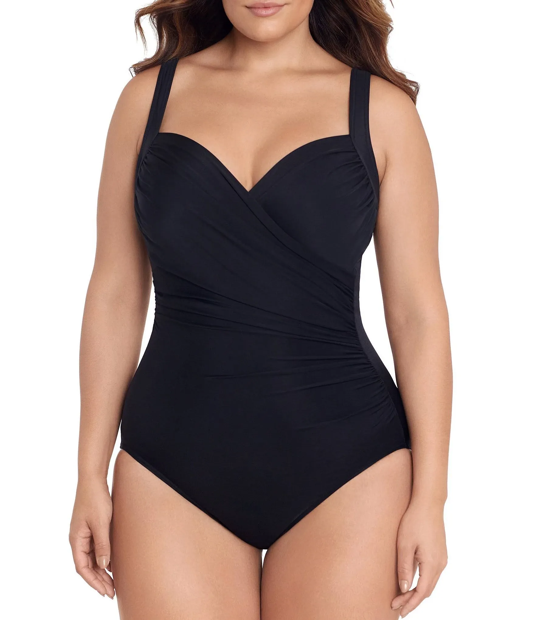 Miraclesuit Solid Women's Plus Sanibel One Piece In Black 18W