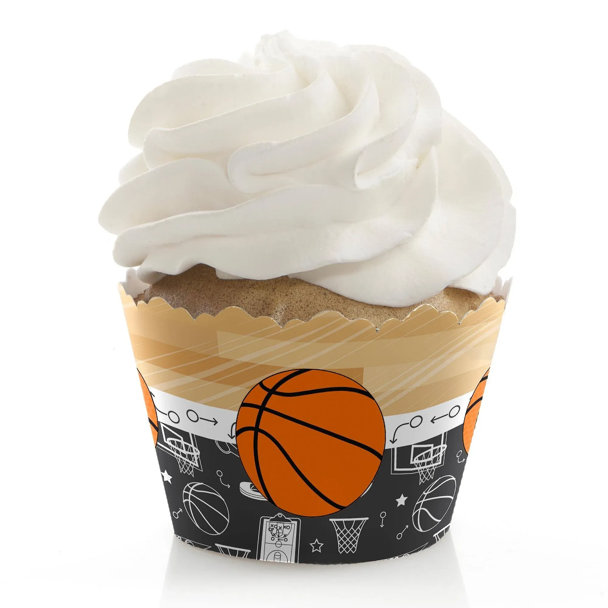 Nothin&#039; but Net - Basketball - Birthday Party Decor - Cupcake Wrappers - 12 Ct