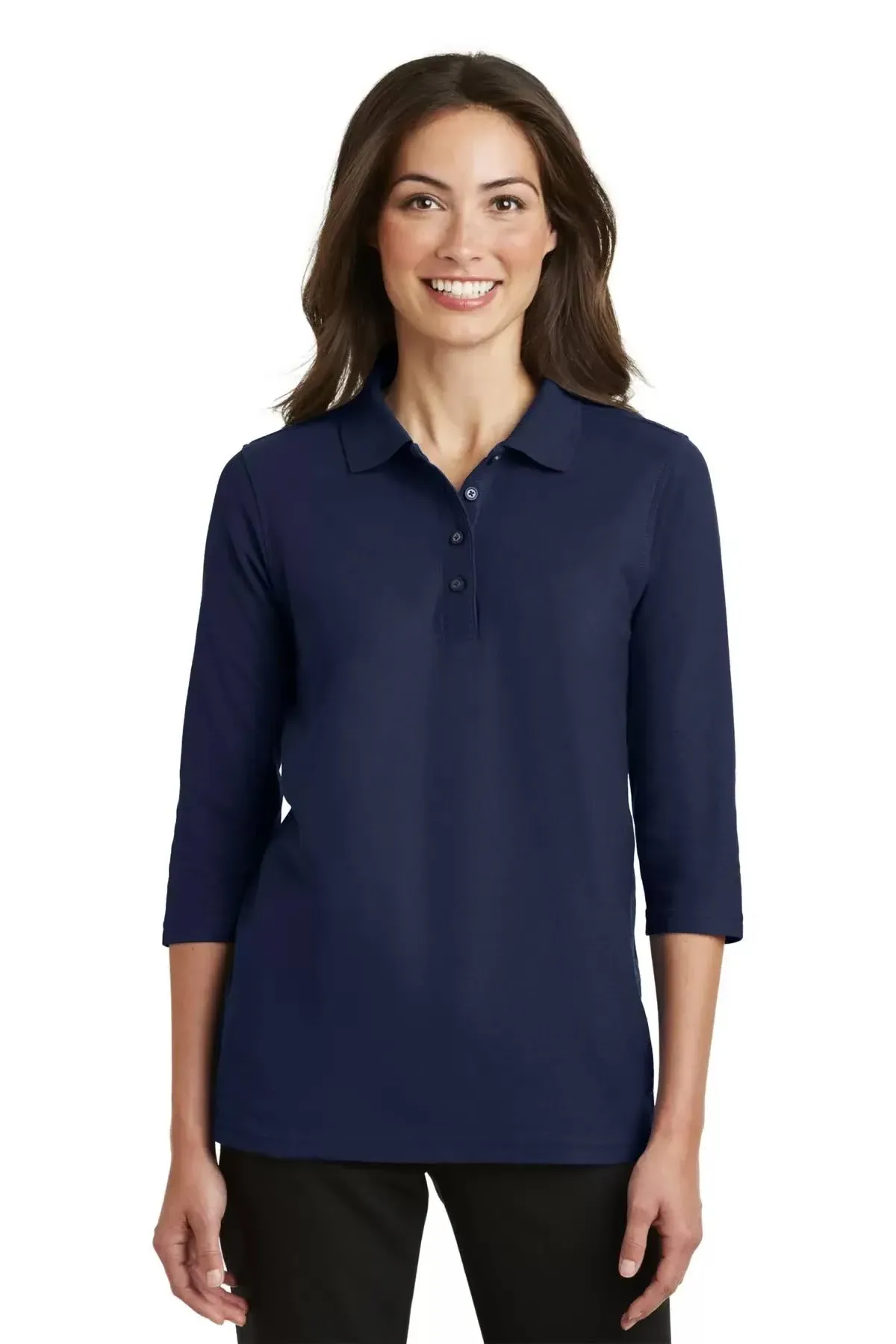 Port Authority Ladies Silk Touch 3/4-Sleeve Polo