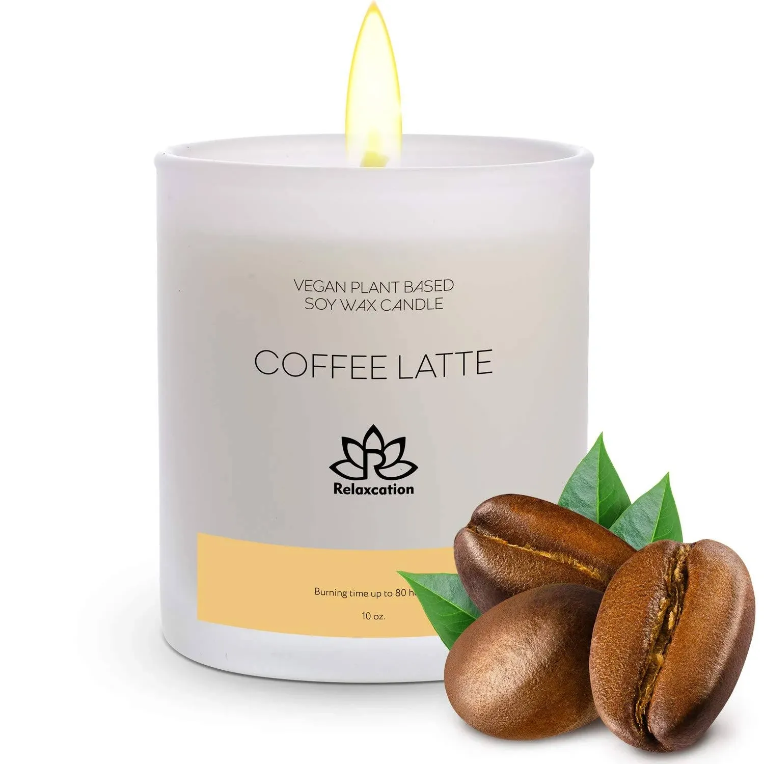 Natural Coffee Latte Soy Wax Candle in Glass Jar