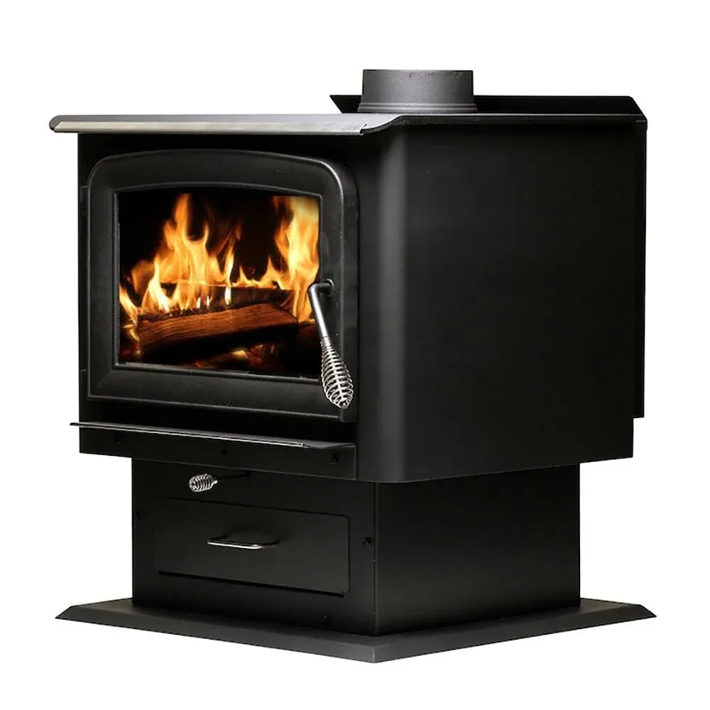 2,500 Sq Ft EPA Certified Pedestal Wood Stove