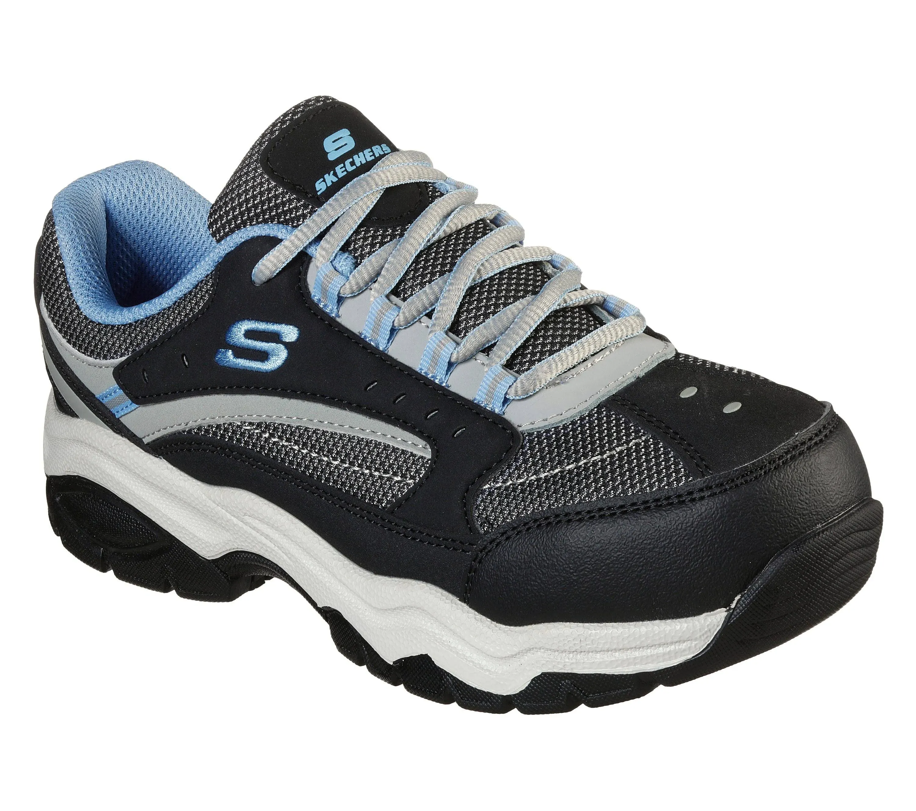 Skechers Womens Biscoe Black/Blue Safety Shoes Size 8.5 (2369348)