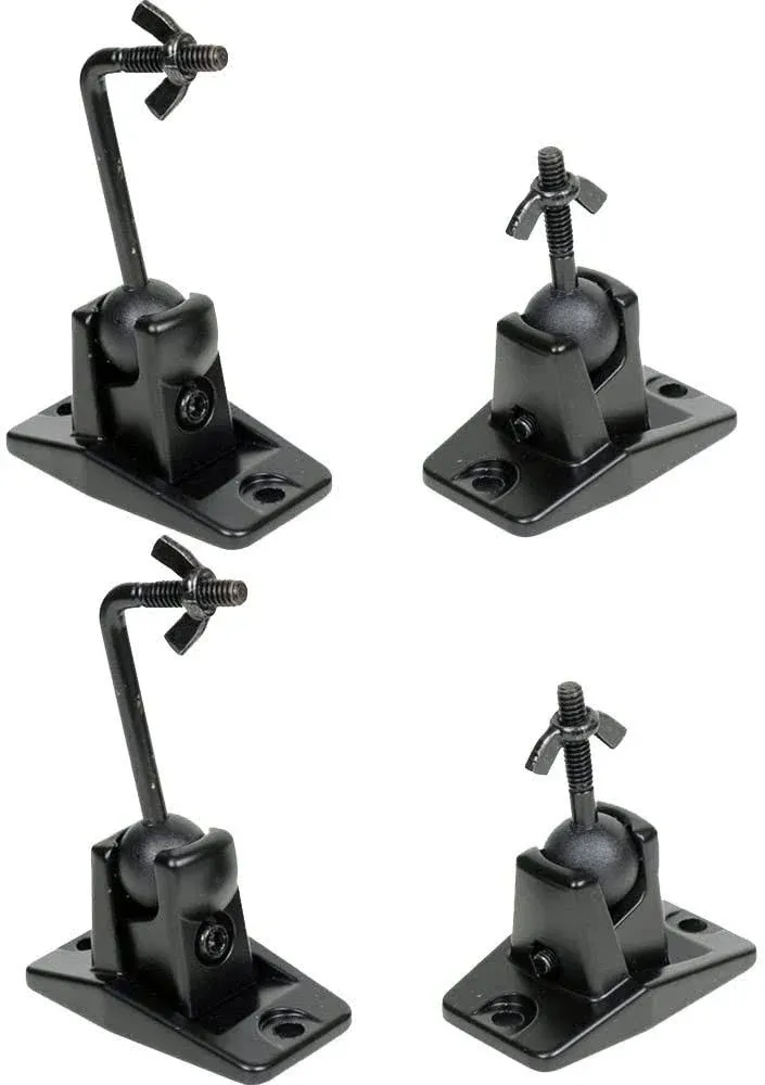 VideoSecu Universal 4 Packs Satellite Surround Sound Audio Speaker Mount Wall Ceiling Bracket Black BJT