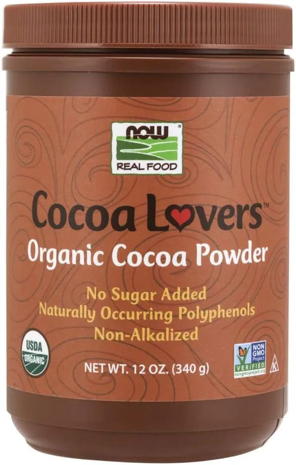 NOW Foods Organic Cocoa Powder - 12 oz canister