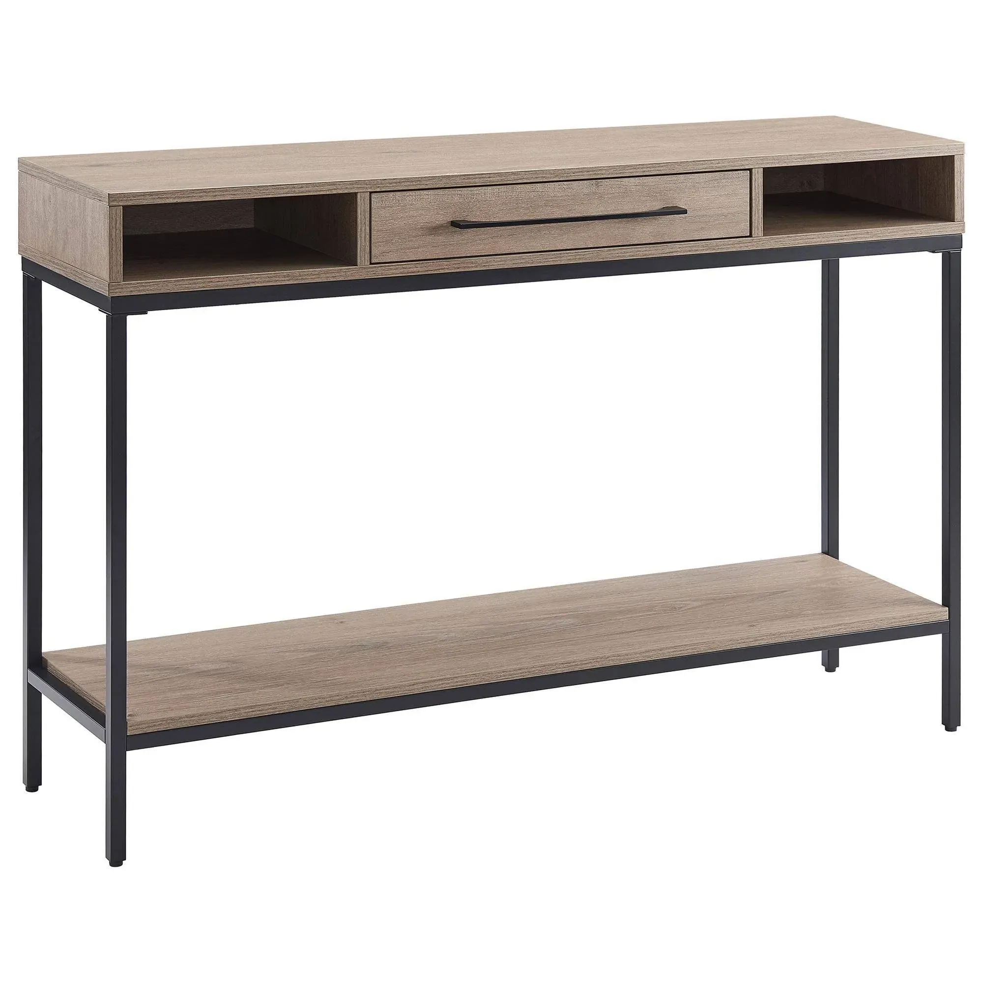 Arroyo 45" Wide Rectangular Console Table in Blackened Bronze/Antiqued Gray Oak