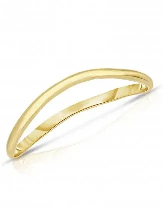 Thin Comfort Fit Curved Wave Thumb Ring, 1.5mm, 10k Gold, in sizes 7 to 13