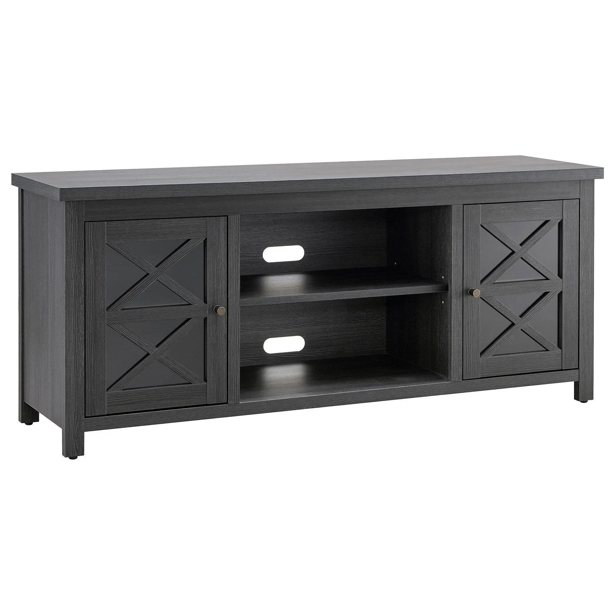 Colton Rectangular TV Stand for TV's Up to 65" in Charcoal Gray