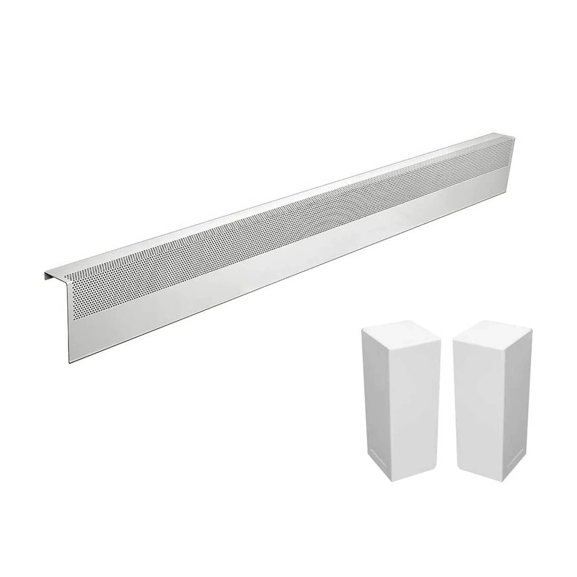 Baseboarders Basic Series 3 ft Galvanized Steel | Easy Slip-On Baseboard Heater Cover for Hydronic [Water] Systems - White - Perfect For Bathrooms | Model #BC001-36