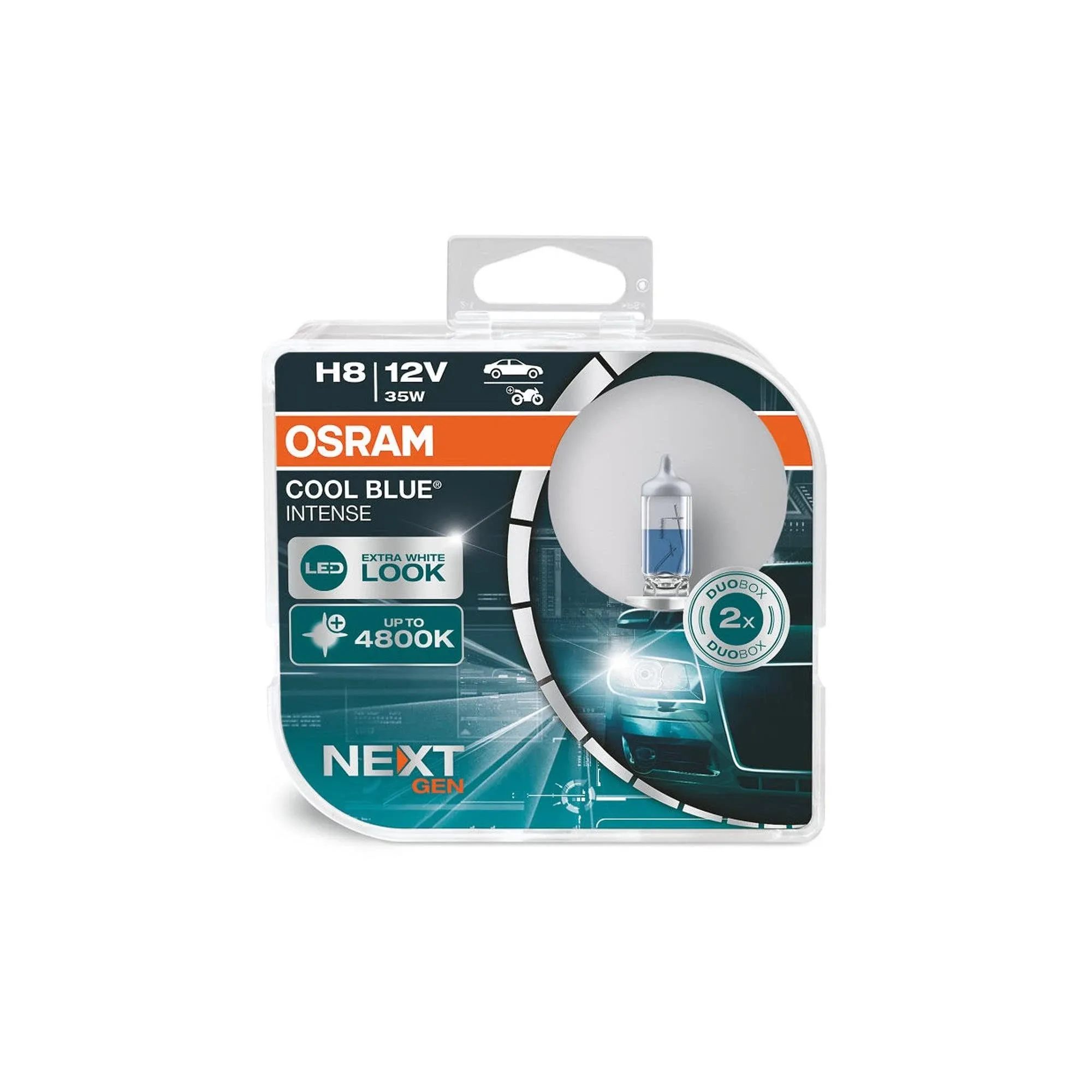 H8: Osram 64212CBN Cool Blue Intense NEXT Gen Halogen Bulbs | Pack of 2