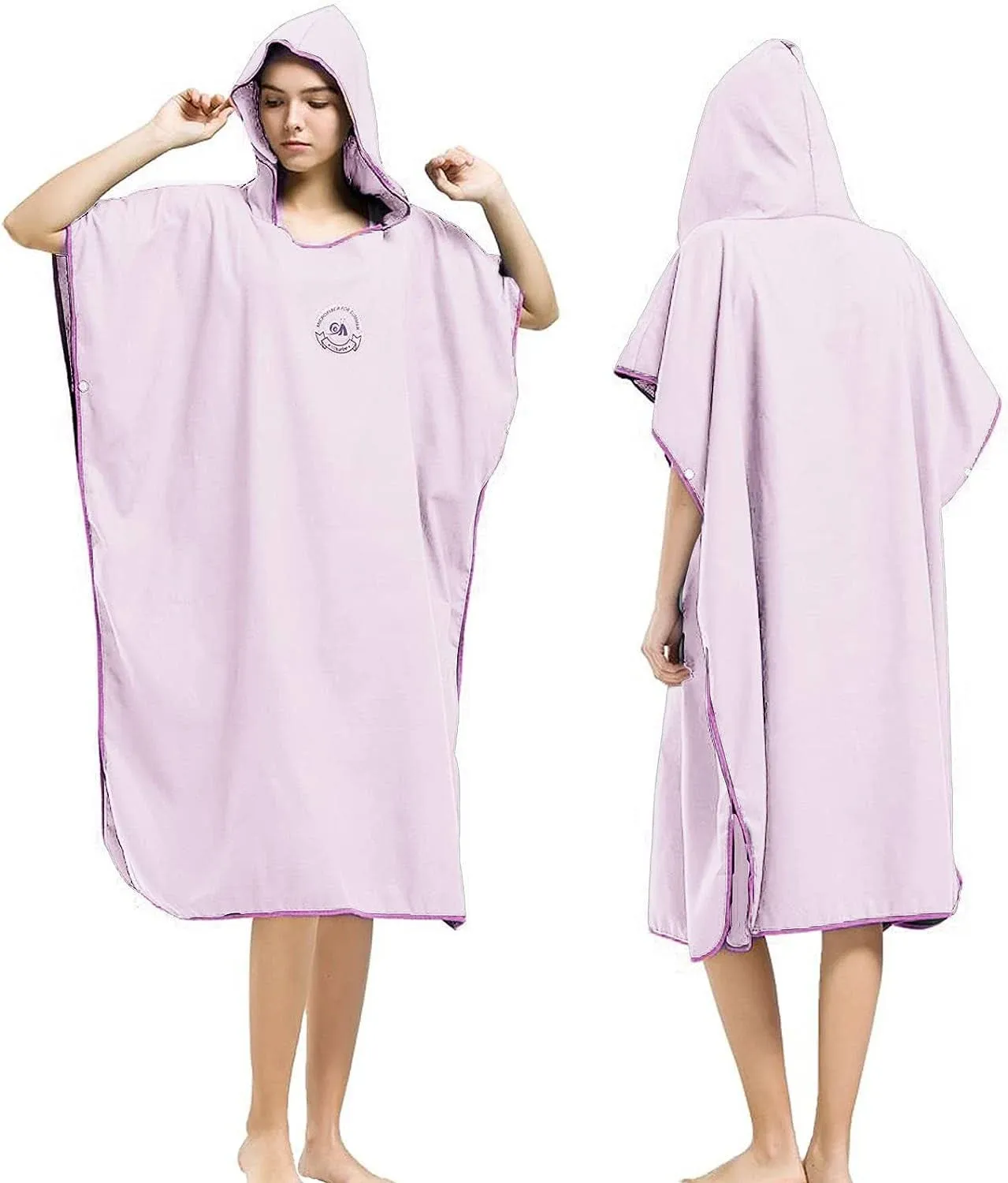 Hiturbo Microfiber Surf Beach Wetsuit Changing Towel Bath Robe Poncho with Hood